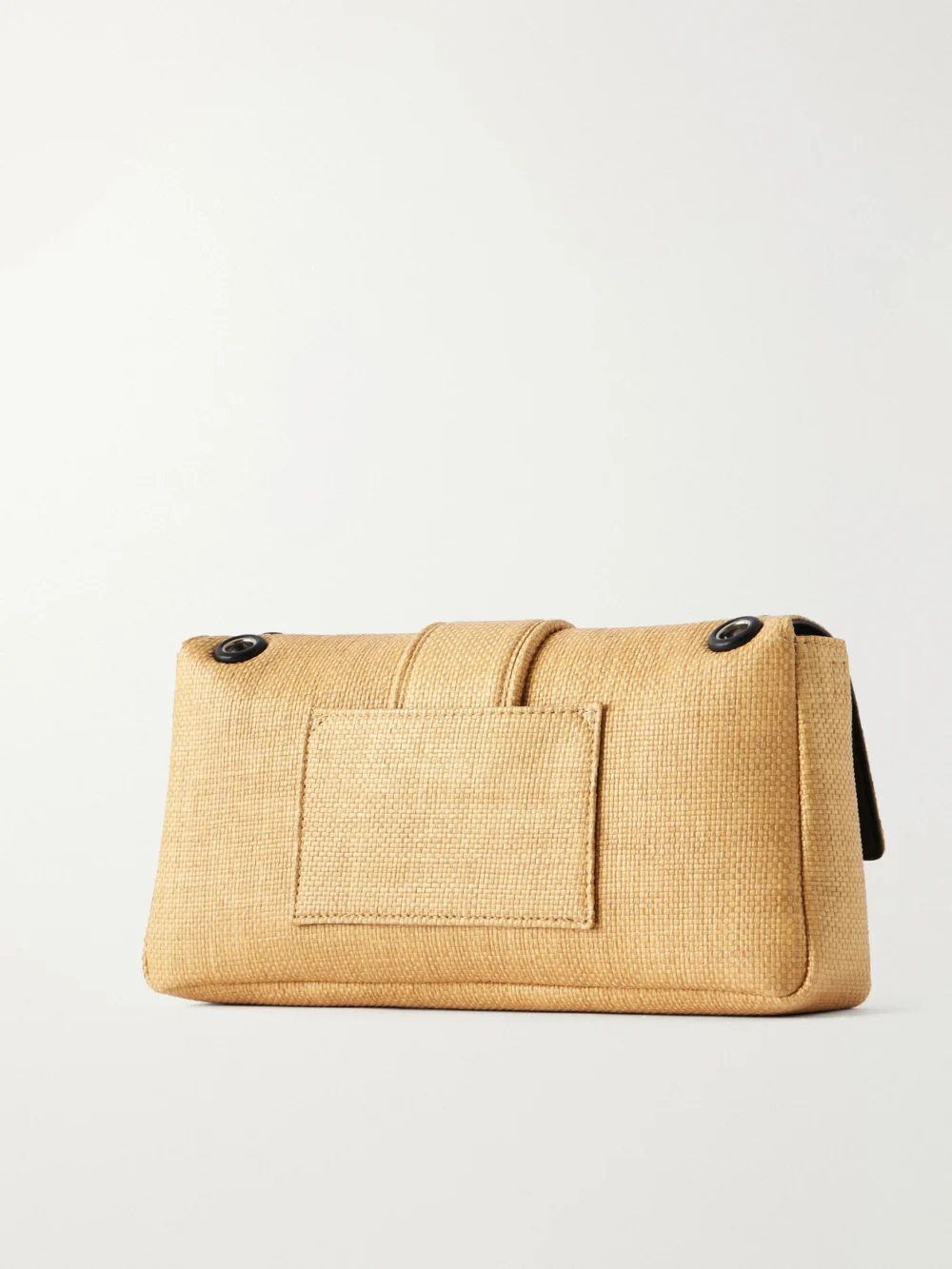 Back view of the Jacquemus Le Bambino Chaîne Raffia-effect Shoulder Bag