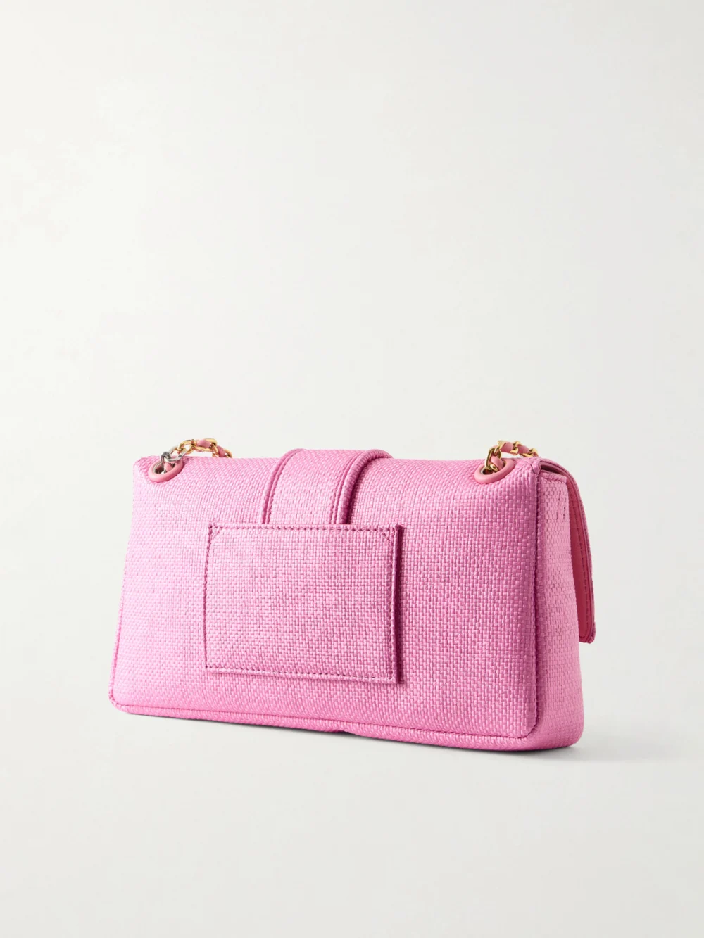 Back view of the Jacquemus Le Bambino Chaîne Raffia-effect Shoulder Bag