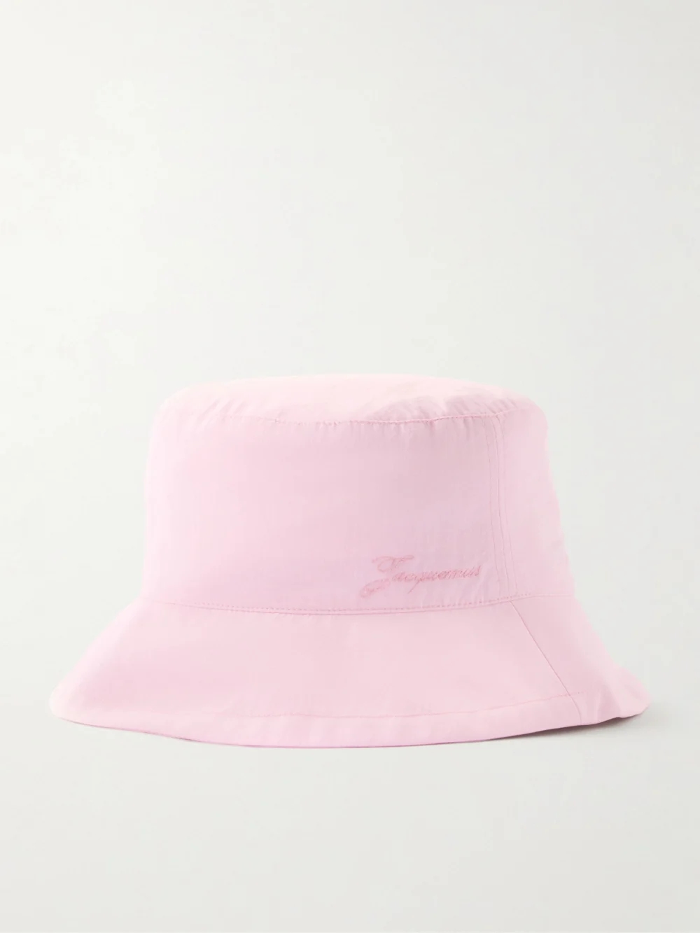 Jacquemus Le Bob Baluchon Embroidered Shell Bucket Hat in pastel pink