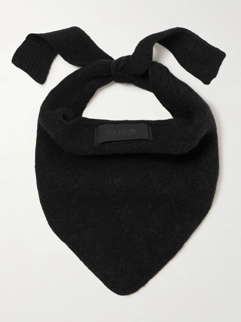 Jacquemus Logo-appliquéd Brushed-knit Scarf in black
