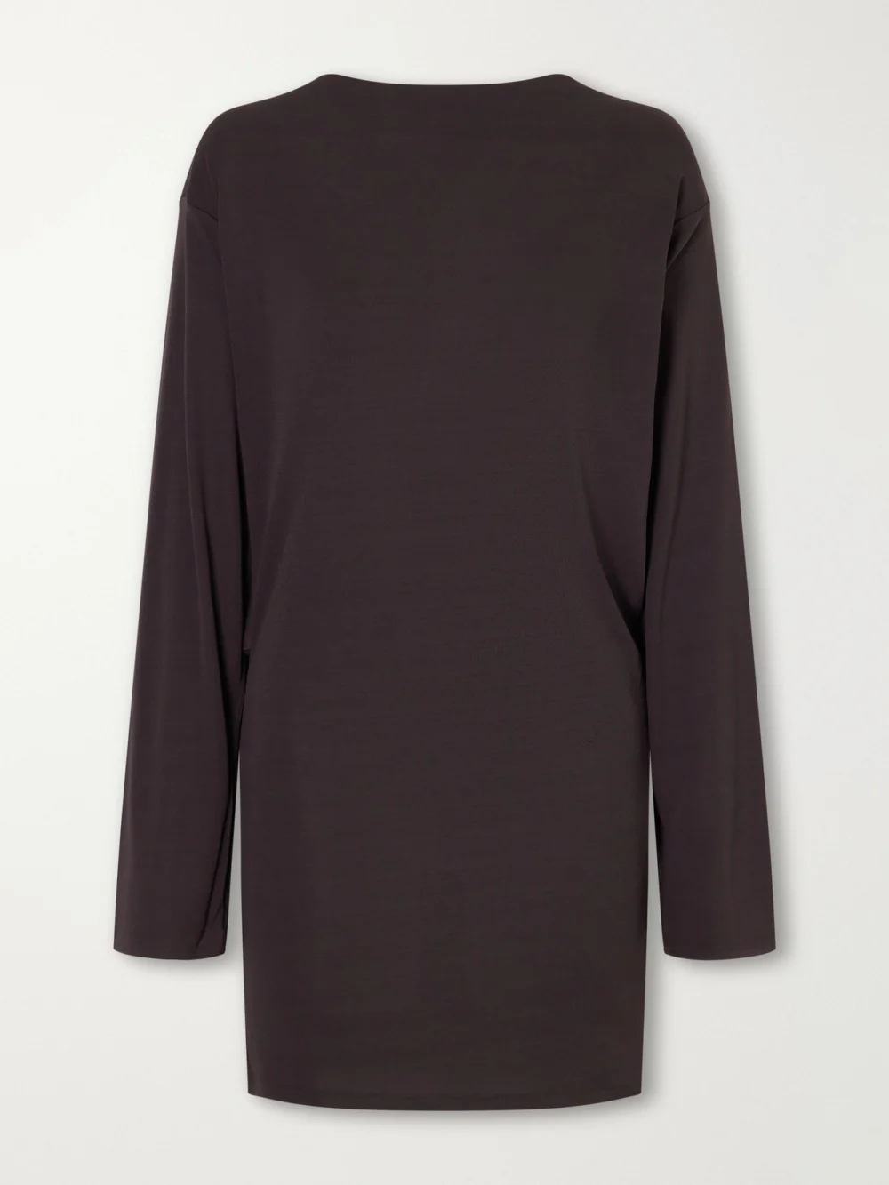 Jacquemus Mistral Open-back Draped Stretch-jersey Mini Dress in dark brown
