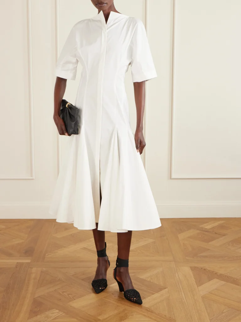 Jacquemus Moisson Pleated Cotton-poplin Shirt Dress