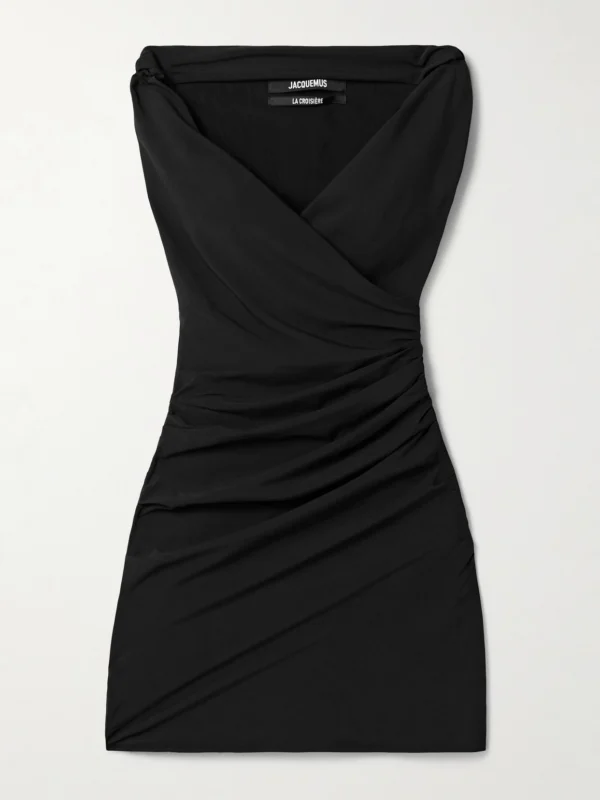 Jacquemus Rita Draped Gathered Crepe De Chine Mini Dress