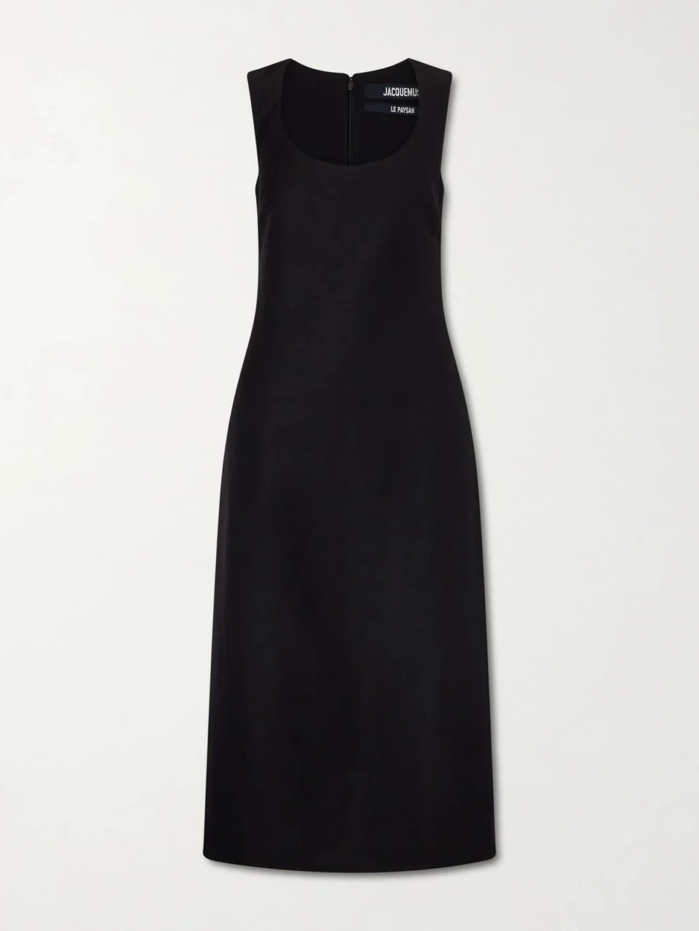 Jacquemus Tablier Linen-blend Midi Dress in black