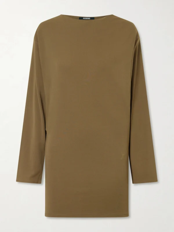 Jacquemus The Mistral Open-back Draped Jersey Mini Dress