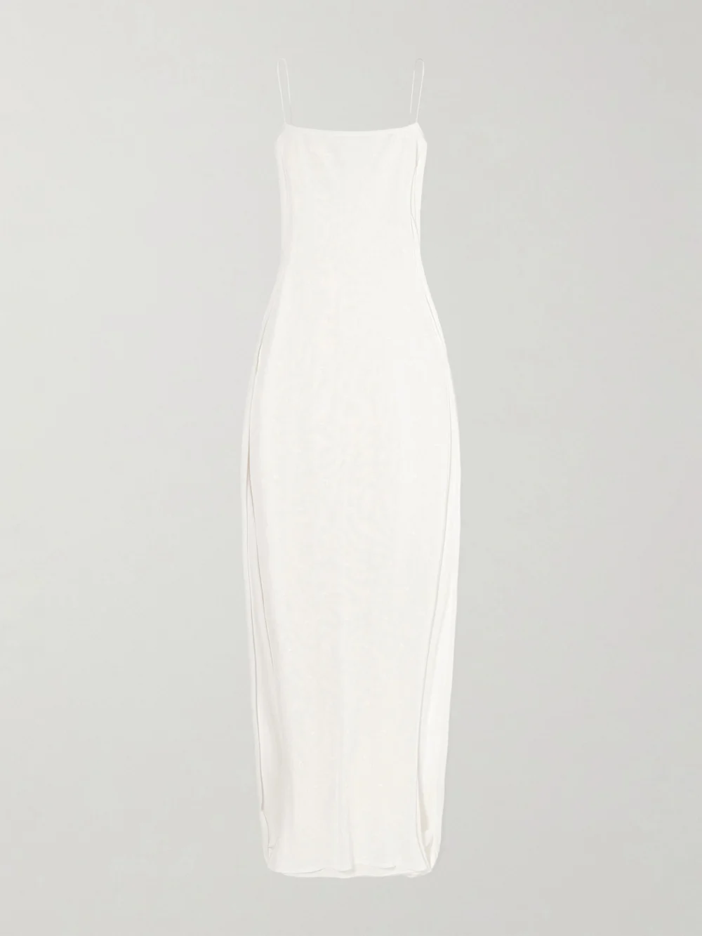 Jacquemus The Plumetis Knitted Maxi Dress in off-white