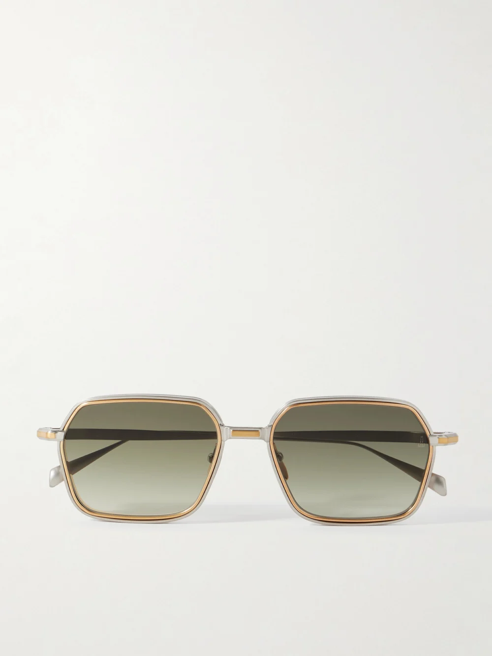 Jacques Marie Mage Admiral Square-frame Gold- and Silver-tone Titanium Sunglasses