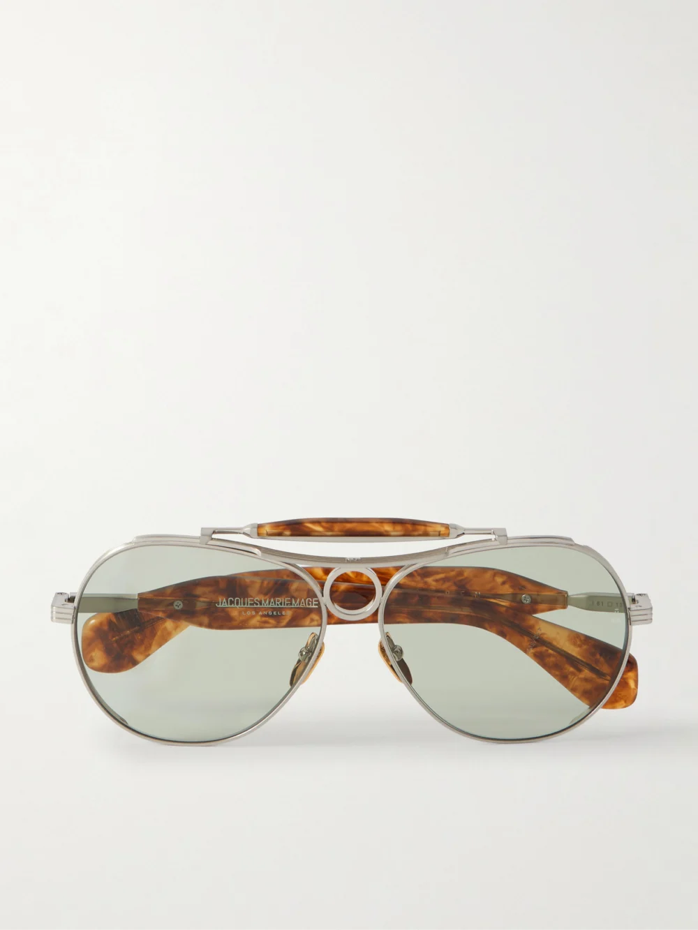 Jacques Marie Mage Aspen Aviator-style Silver-tone and Acetate Sunglasses