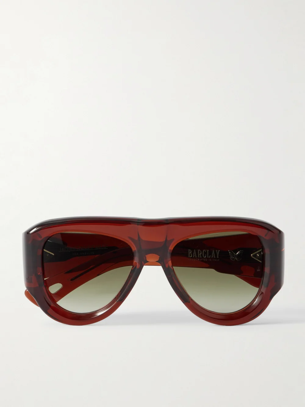Jacques Marie Mage Barclay Aviator-style Acetate Sunglasses in brown