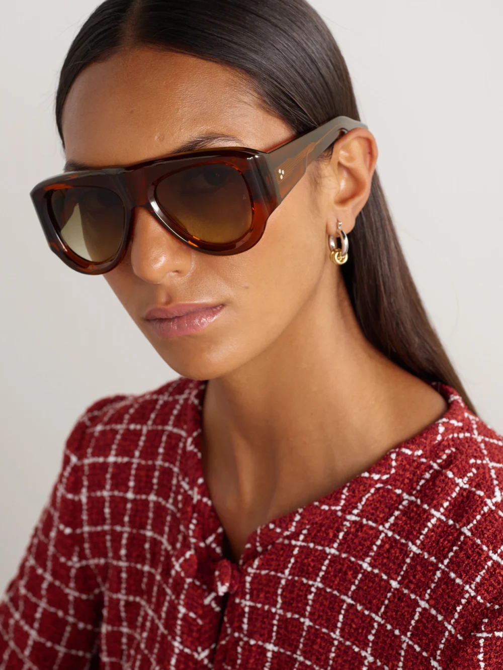 Jacques Marie Mage Barclay Aviator-style Acetate Sunglasses, styled view