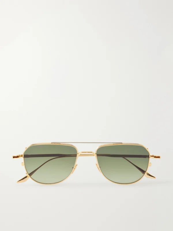 Jacques Marie Mage Cendrars Aviator-style Titanium Sunglasses