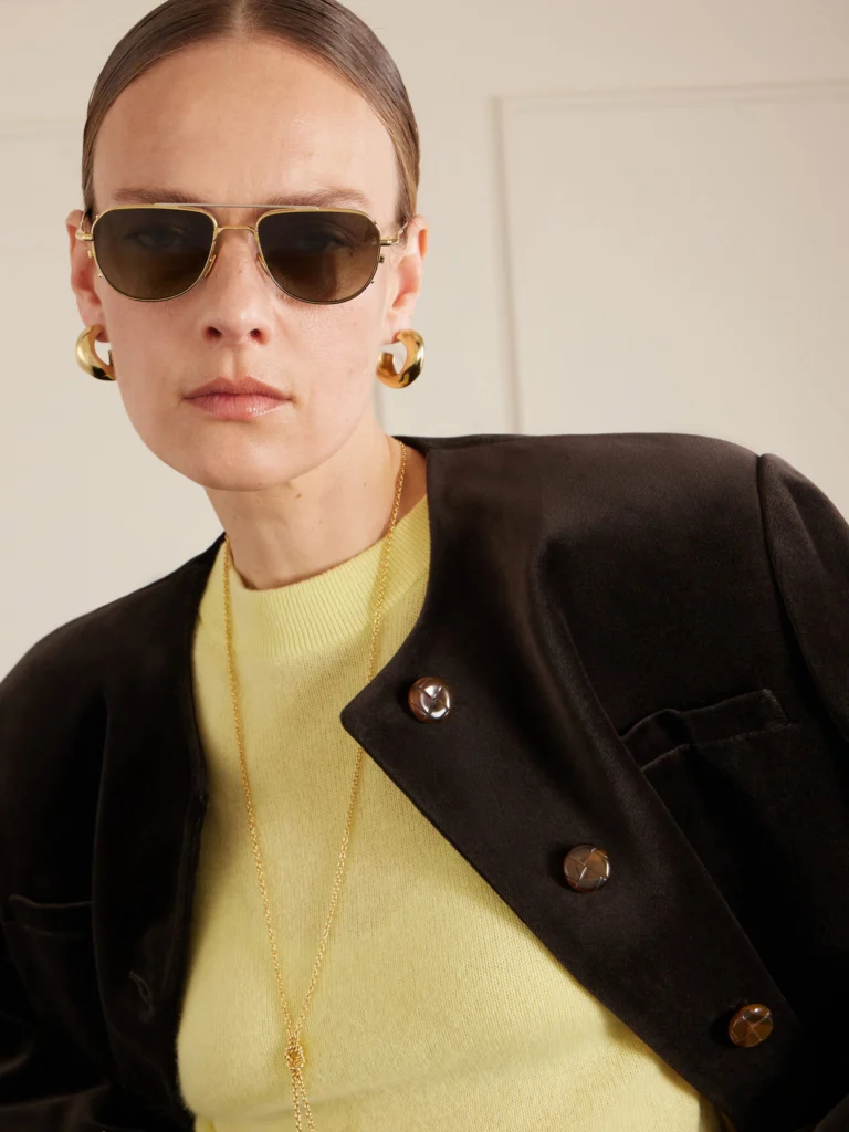 Jacques Marie Mage Cendrars Aviator-style Titanium Sunglasses