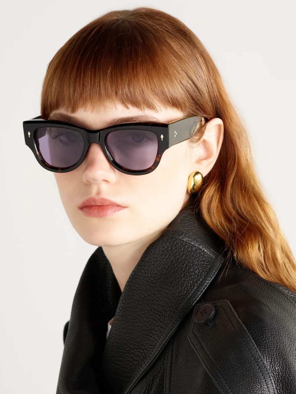 Jacques Marie Mage Chelsea Square-frame Tortoiseshell Acetate Sunglasses, styled view