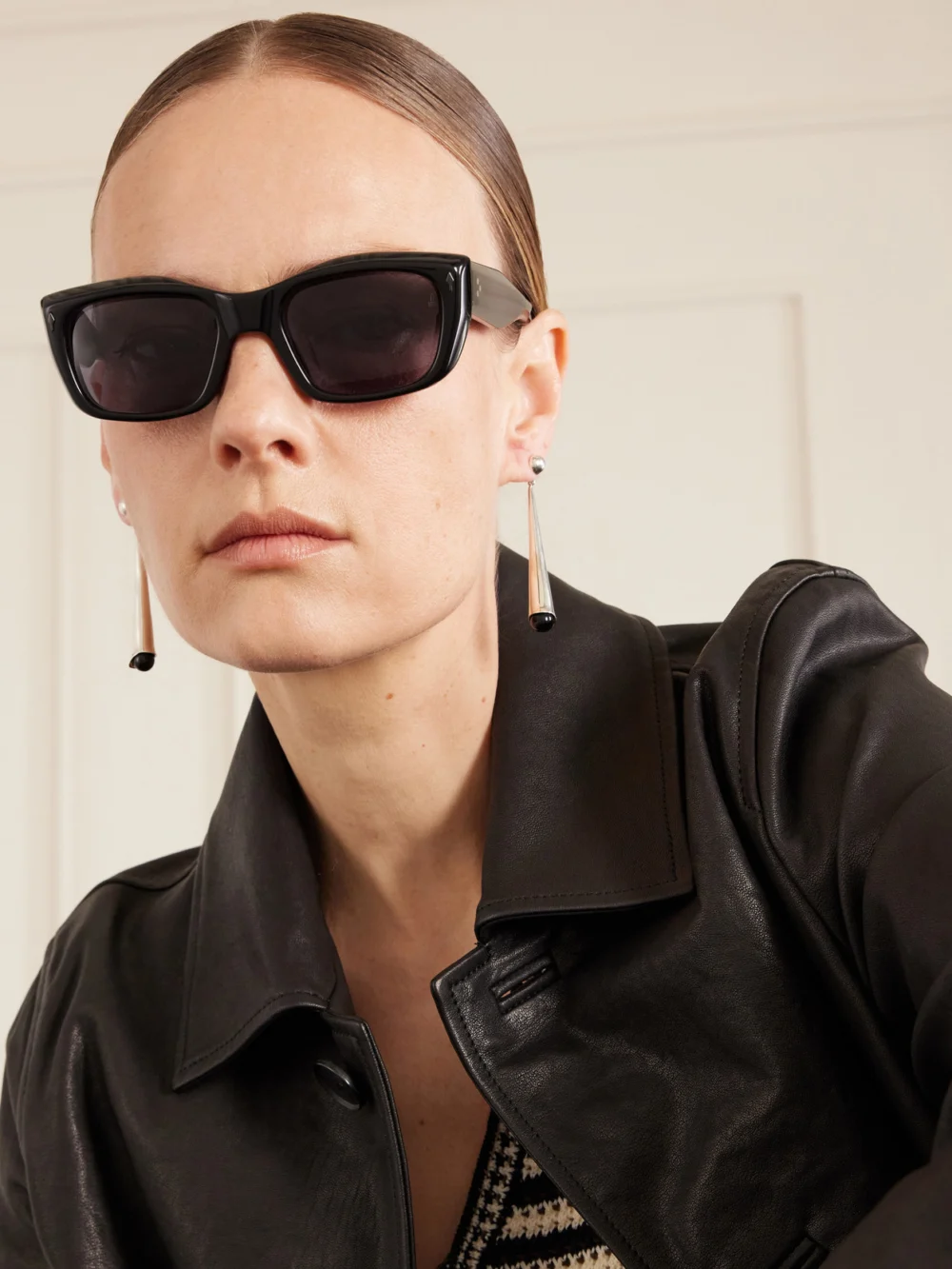 Jacques Marie Mage Corniche Square-frame Sunglasses, styled view