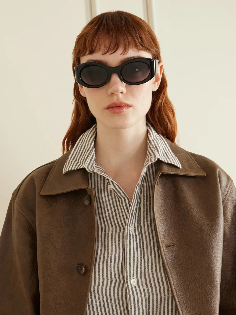 Jacques Marie Mage Gia Oversized Oval-frame Acetate Sunglasses, styled view