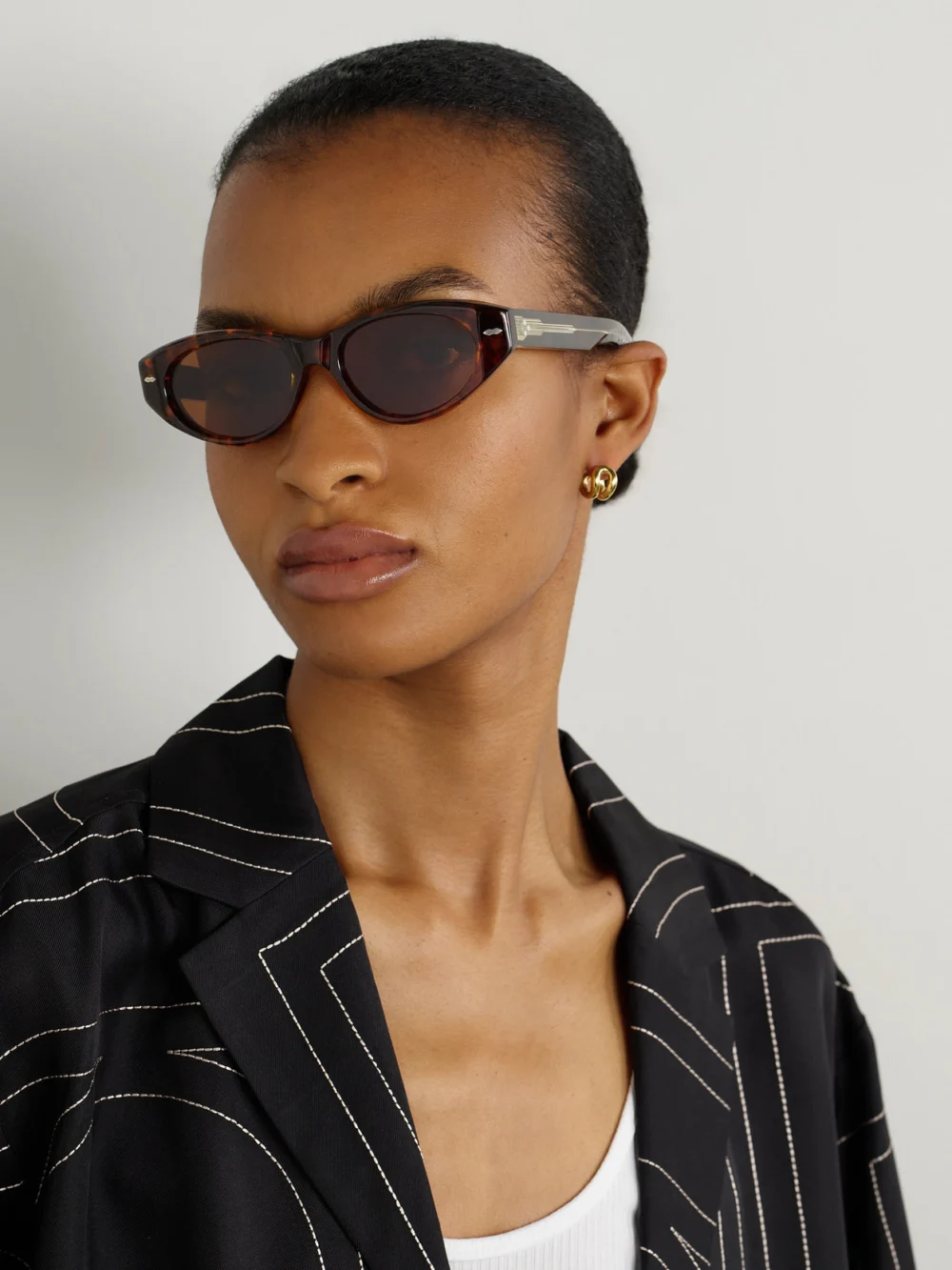 Jacques Marie Mage Krasner Cat-eye Tortoiseshell Acetate Sunglasses, styled view