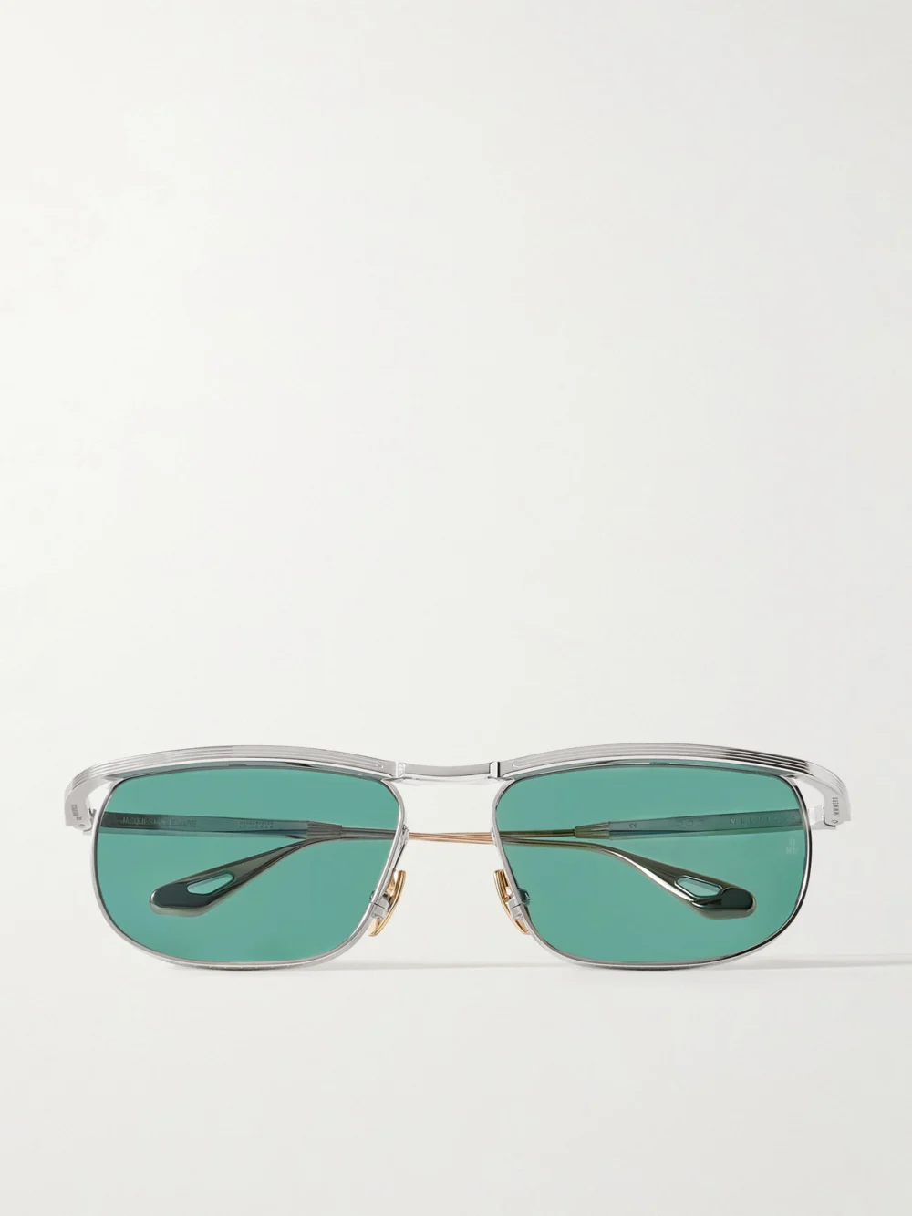 Jacques Marie Mage Melville D-frame Silver- and Gold-tone Metal Sunglasses