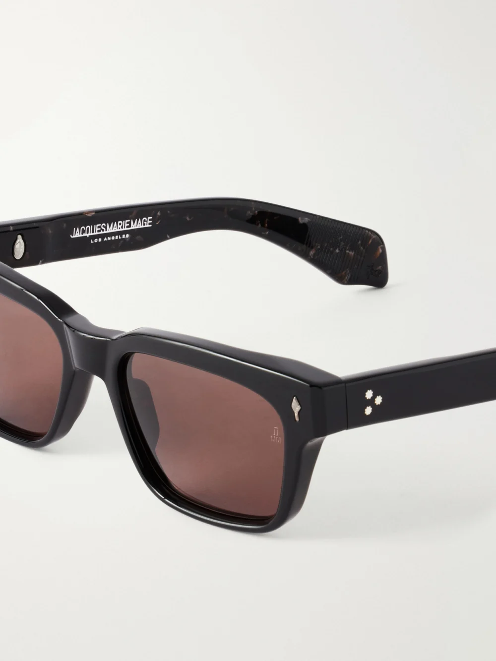 Close-up detail of the Jacques Marie Mage Molino Square-frame Sunglasses