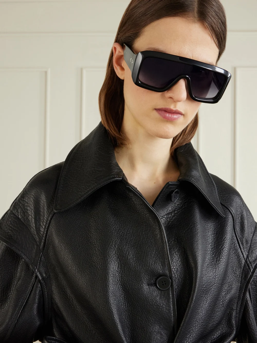 Jacques Marie Mage Pausa Oversized Aviator-style Acetate Sunglasses, styled view