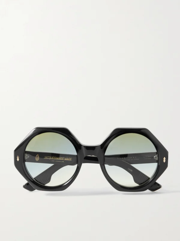 Jacques Marie Mage Pennylane Oversized Hexagon-frame Acetate and Gold-tone Sunglasses