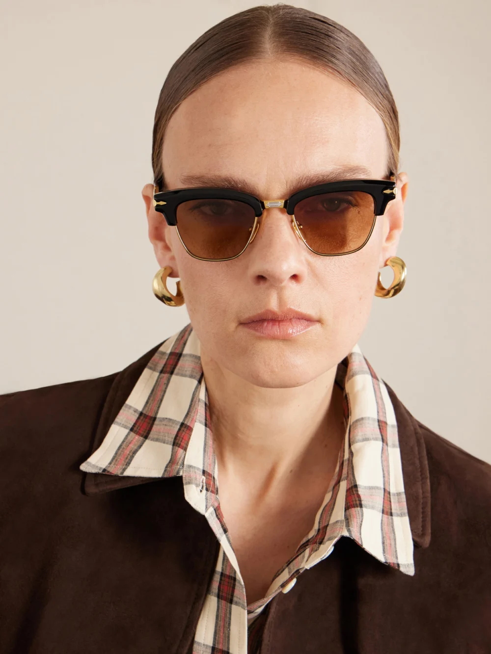 Jacques Marie Mage Sartre Round-frame Acetate and Metal Sunglasses, styled view