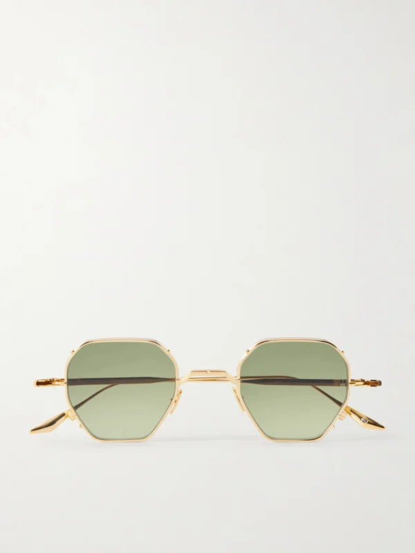 Jacques Marie Mage Verlaine Round-frame Gold-tone Sunglasses