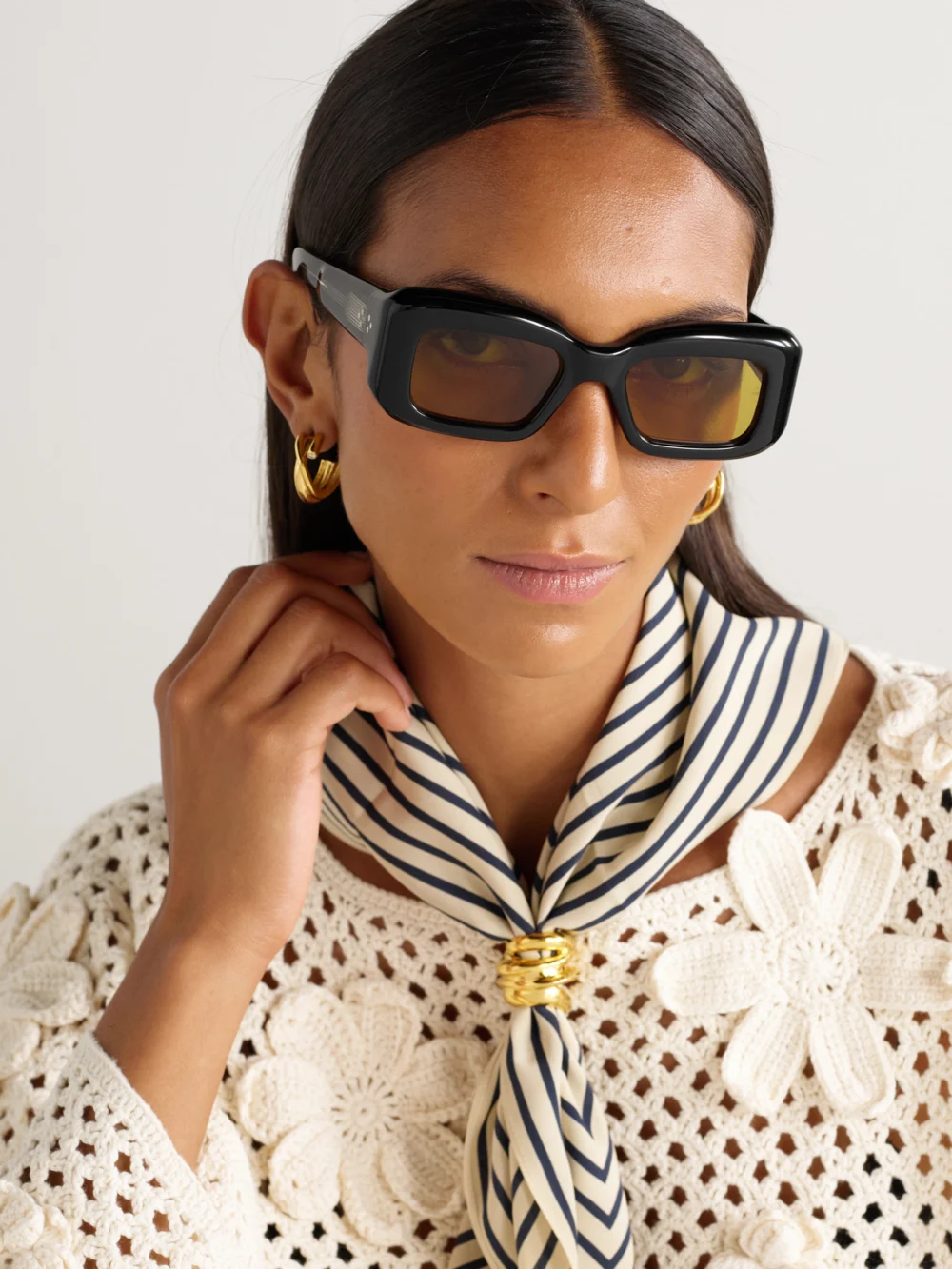 Jacques Marie Mage Vito Square-frame Acetate Sunglasses, styled view