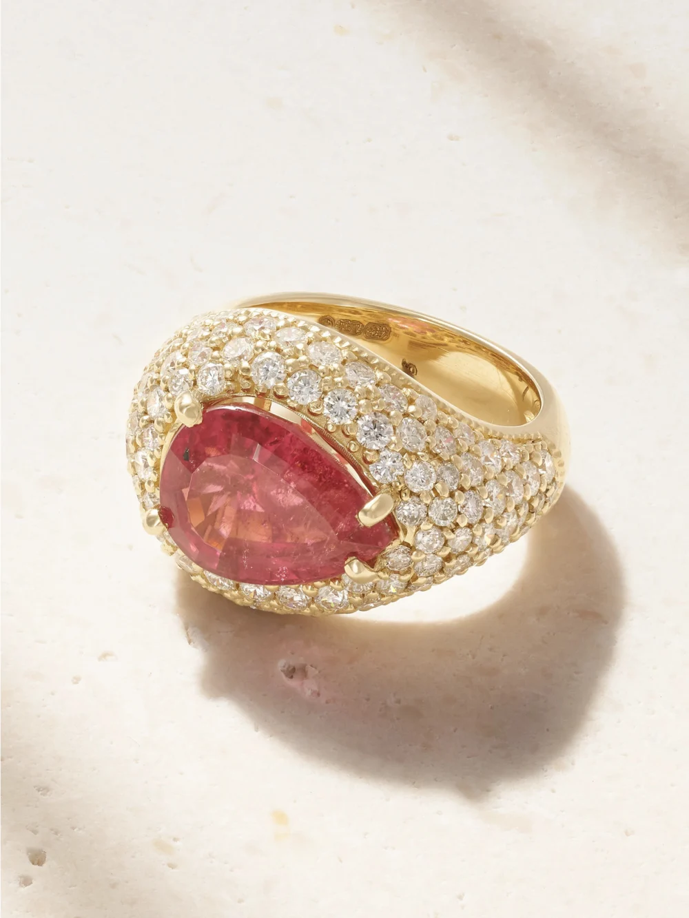 Jacquie Aiche 14-karat Gold, Diamond and Tourmaline Ring in pink