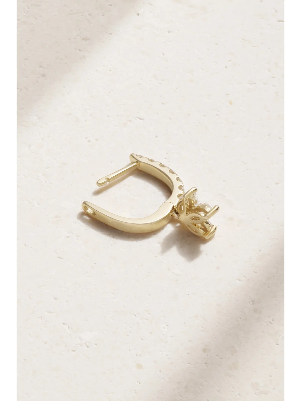 Back view of the Jacquie Aiche 14-karat Gold Diamond Single Hoop Earring