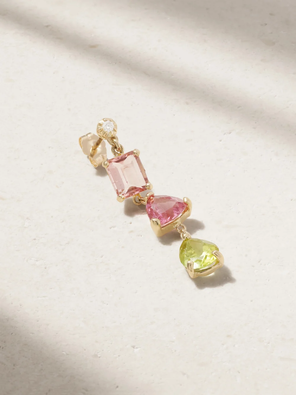 Jacquie Aiche 14-karat Gold Multi-stone Single Earring in green