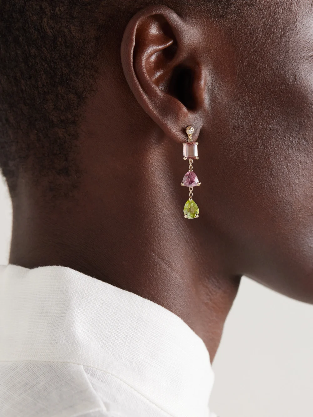 Jacquie Aiche 14-karat Gold Multi-stone Single Earring, styled view