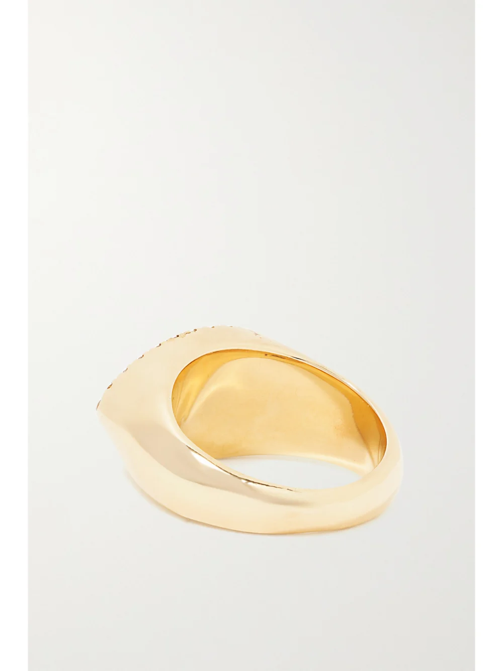Back view of the Jacquie Aiche 14-karat Gold, Opal and Diamond Signet Ring