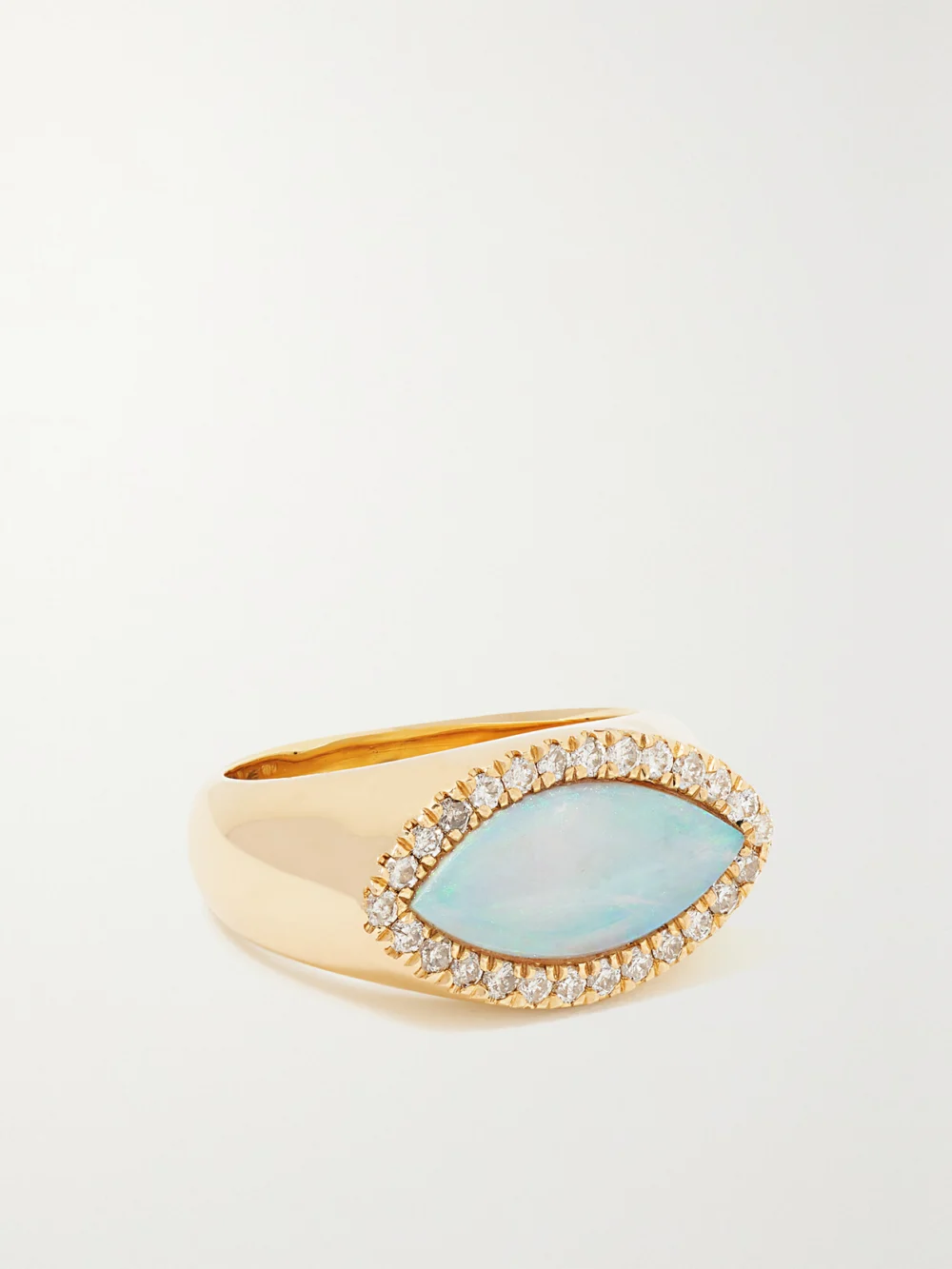Jacquie Aiche 14-karat Gold, Opal and Diamond Signet Ring in 4