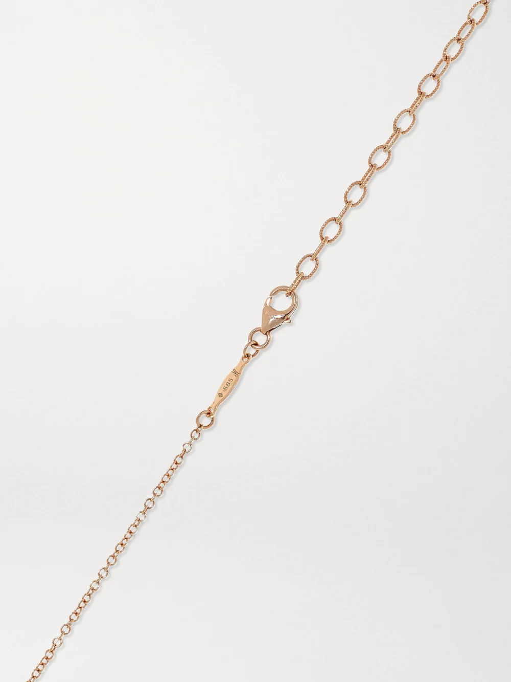Back view of the Jacquie Aiche 14-karat Rose Gold Diamond Necklace