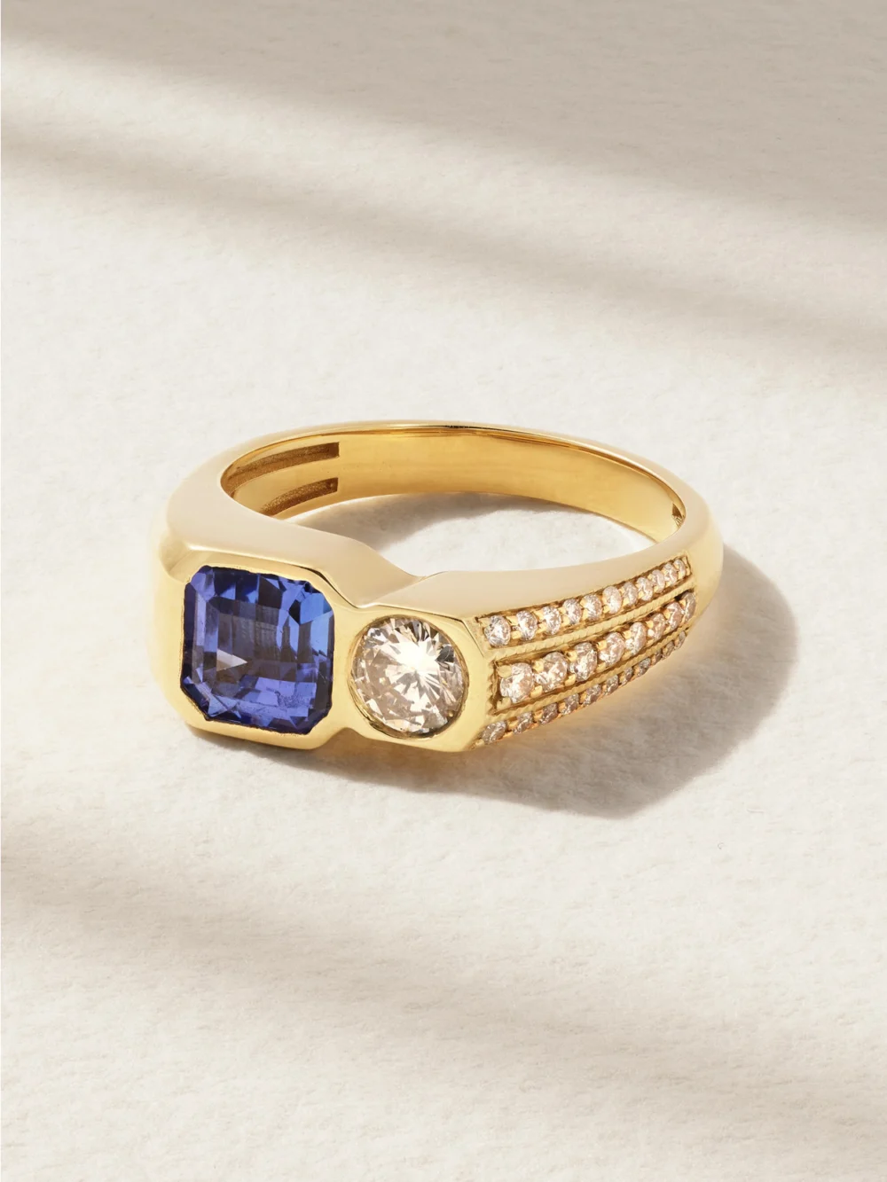 Jacquie Aiche 18-karat Gold, Tanzanite and Diamond Ring in 7
