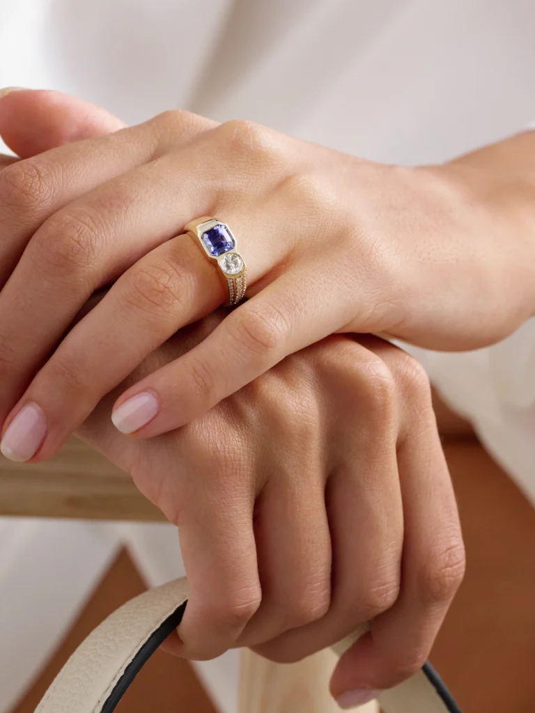 Jacquie Aiche 18-karat Gold, Tanzanite and Diamond Ring