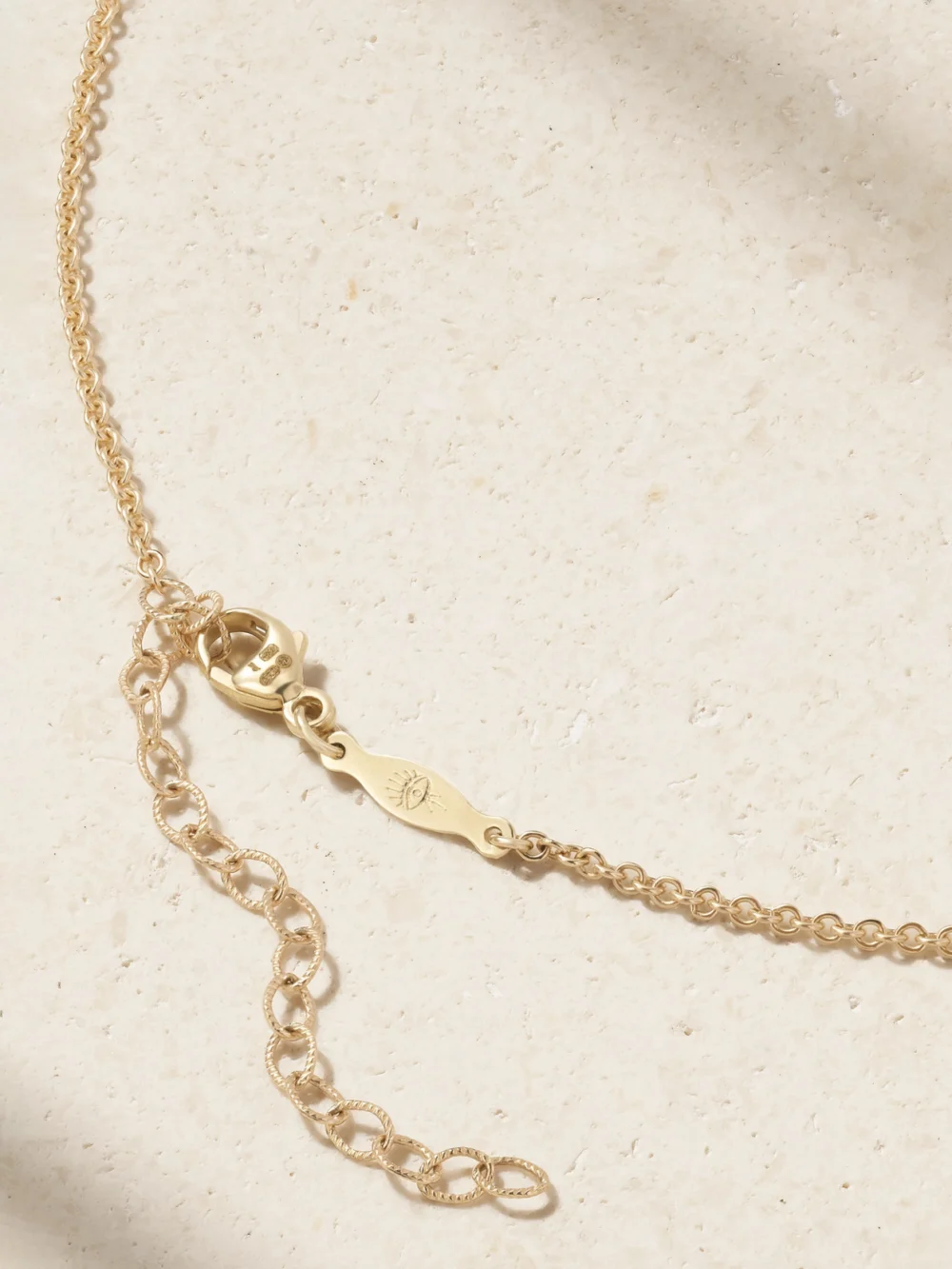 Back view of the Jacquie Aiche Alien Small 14-karat Gold Multi-stone Necklace