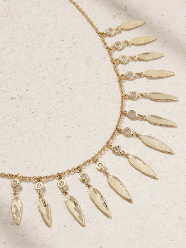 Jacquie Aiche Shaker 14-karat Gold Diamond Necklace