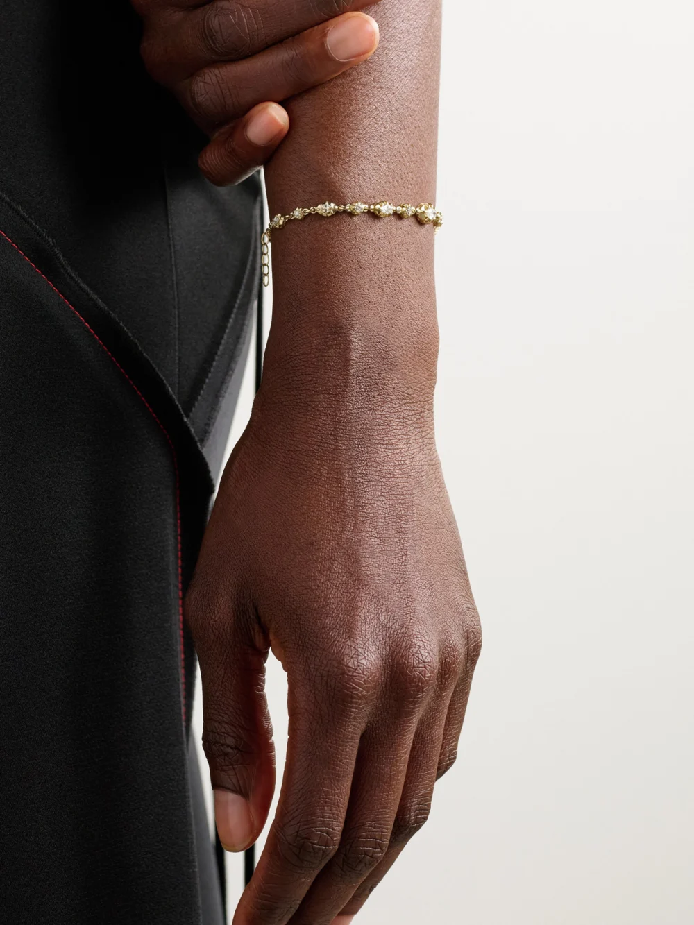Jacquie Aiche Sophia 14-karat Gold Diamond Bracelet, styled view