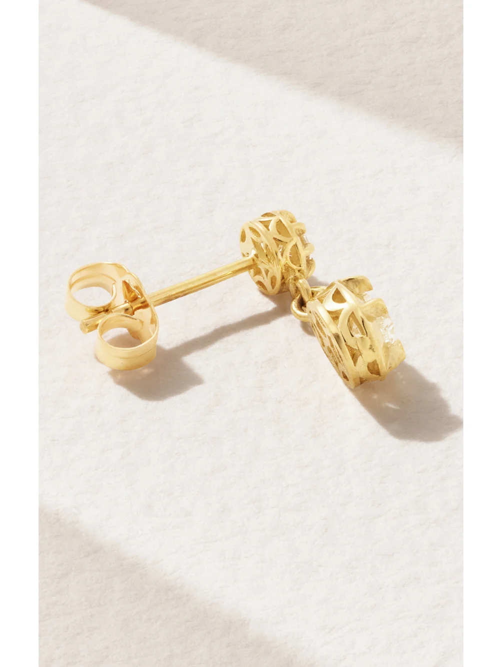Back view of the Jacquie Aiche Sophia 14-karat Gold Diamond Earring