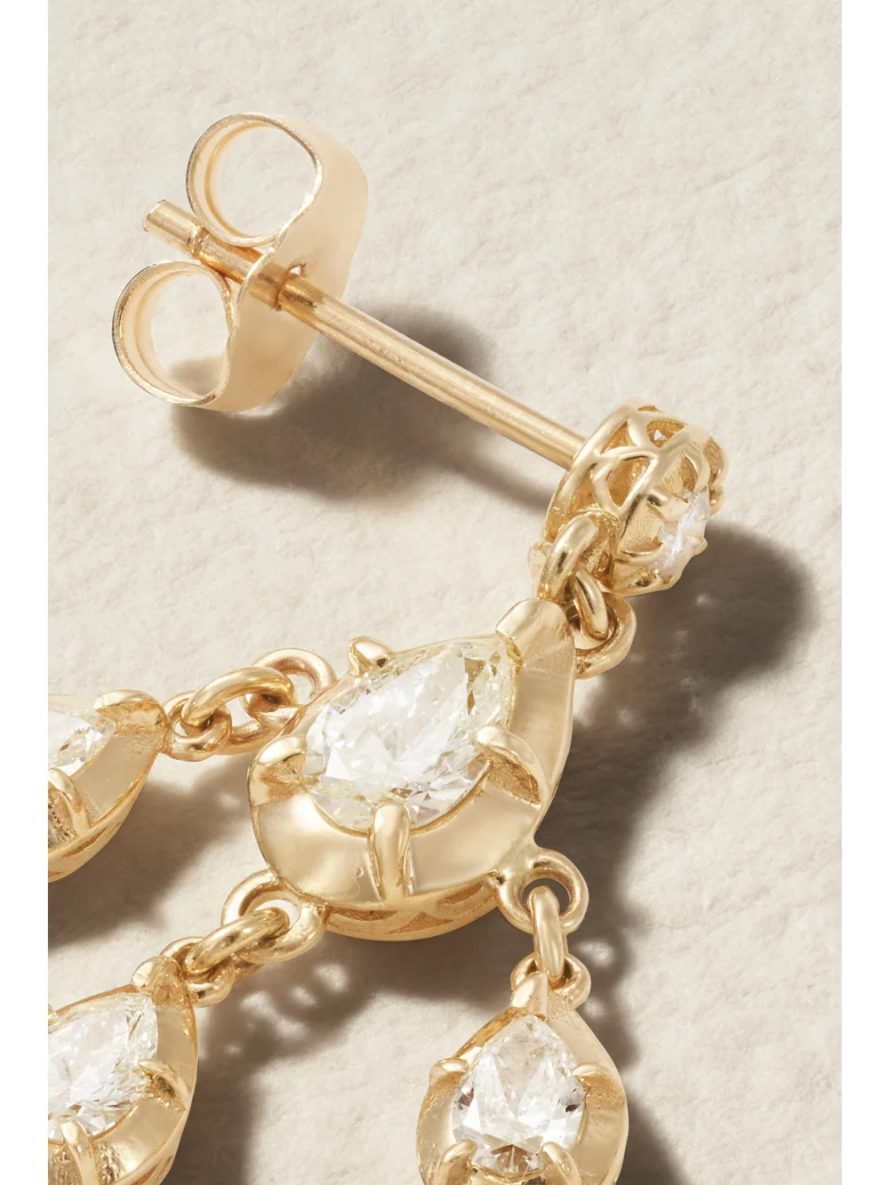 Back view of the Jacquie Aiche Sophia 14-karat Gold Diamond Earring