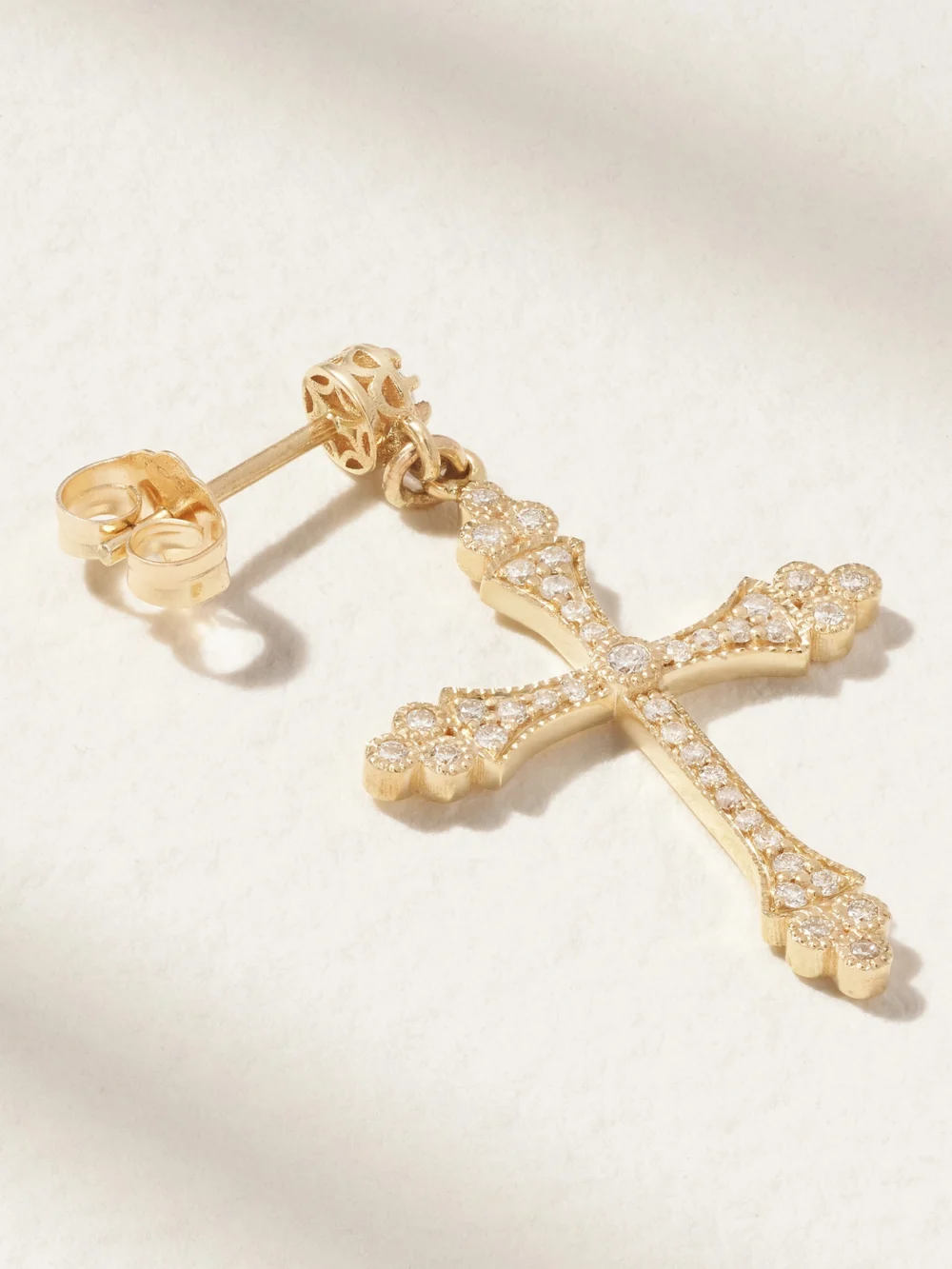 Back view of the Jacquie Aiche Sophia 14-karat Gold Diamond Single Earring
