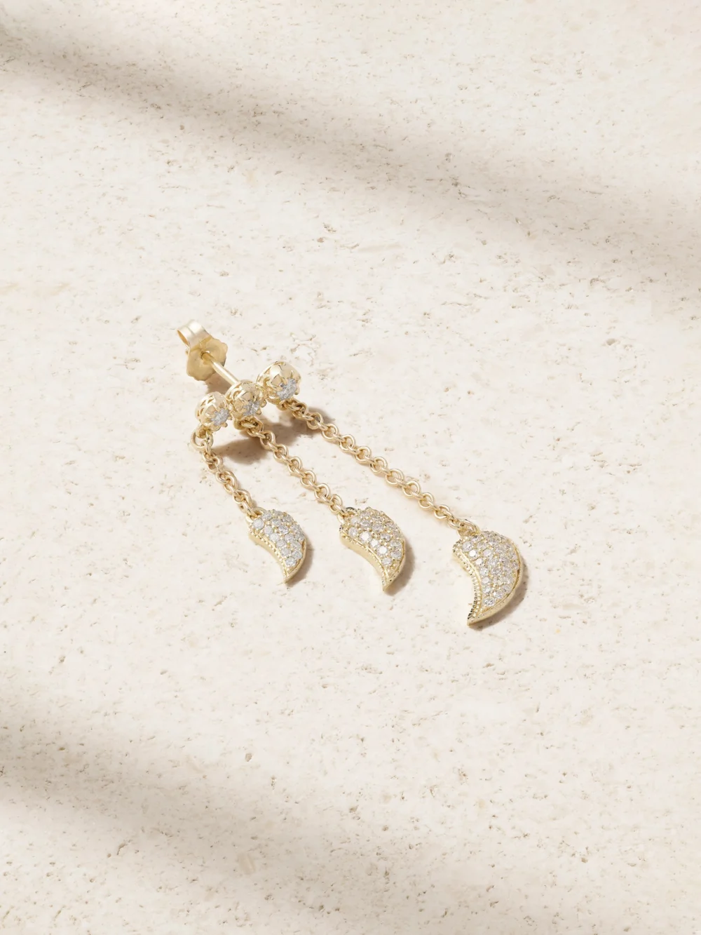 Jacquie Aiche Triple Sophia 14-karat Gold Diamond Single Earring in l