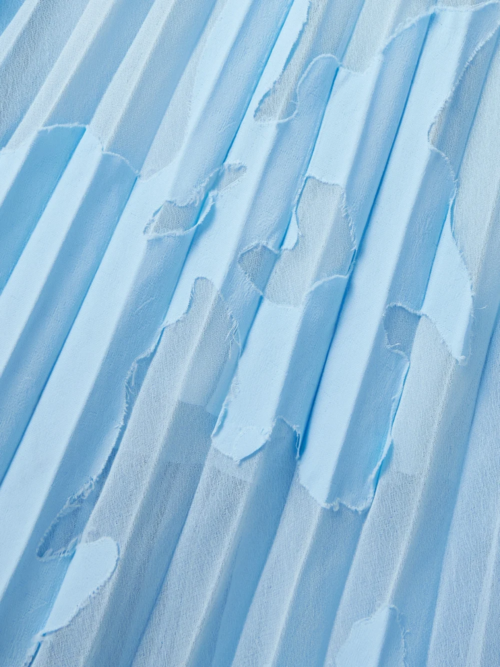 Close-up detail of the Jason Wu Collection Asymmetric Ruffled Pleated Devoré-chiffon Midi Dress