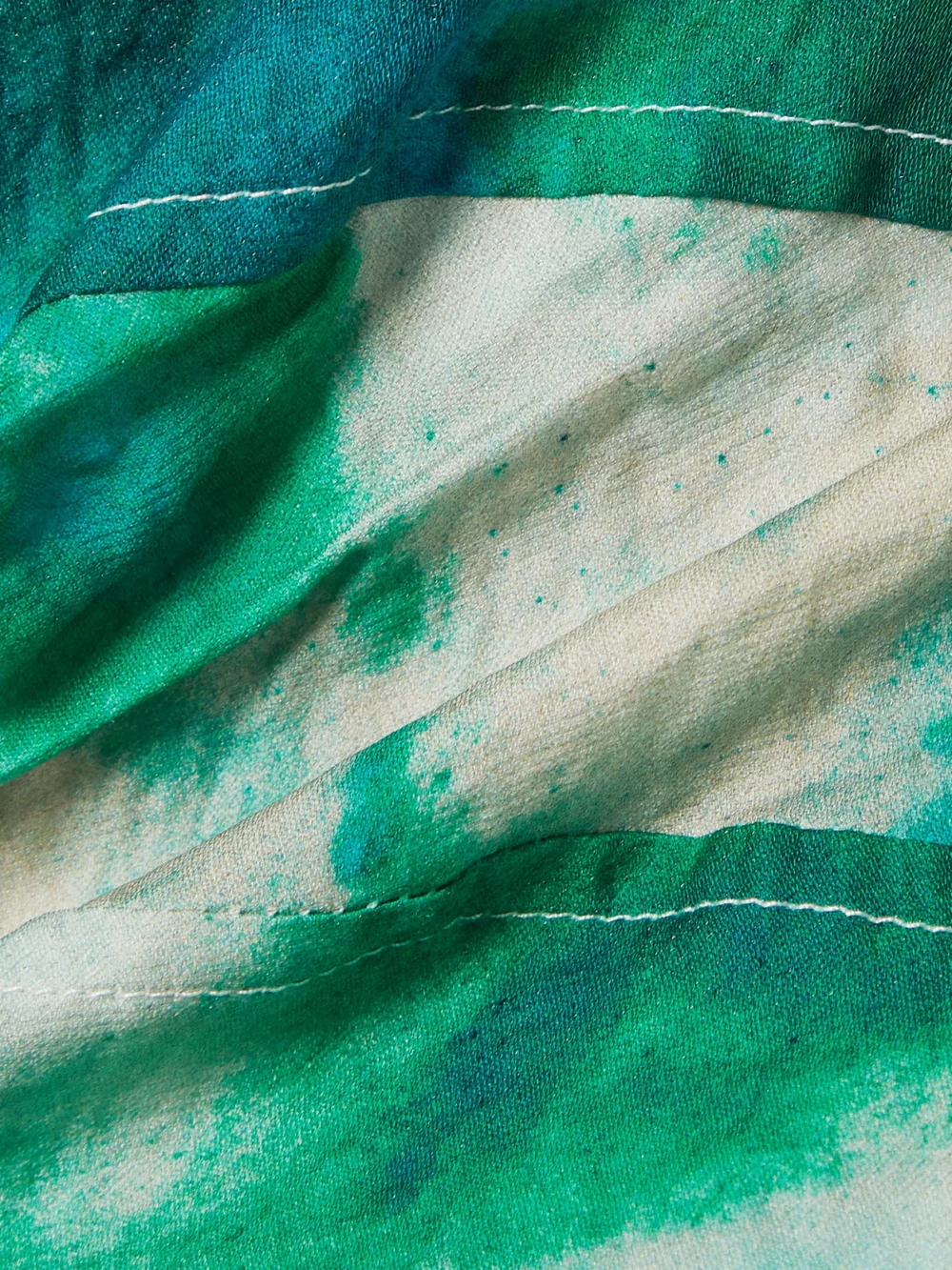 Close-up detail of the Jason Wu Collection Cropped Printed Crinkled Cotton-blend Top