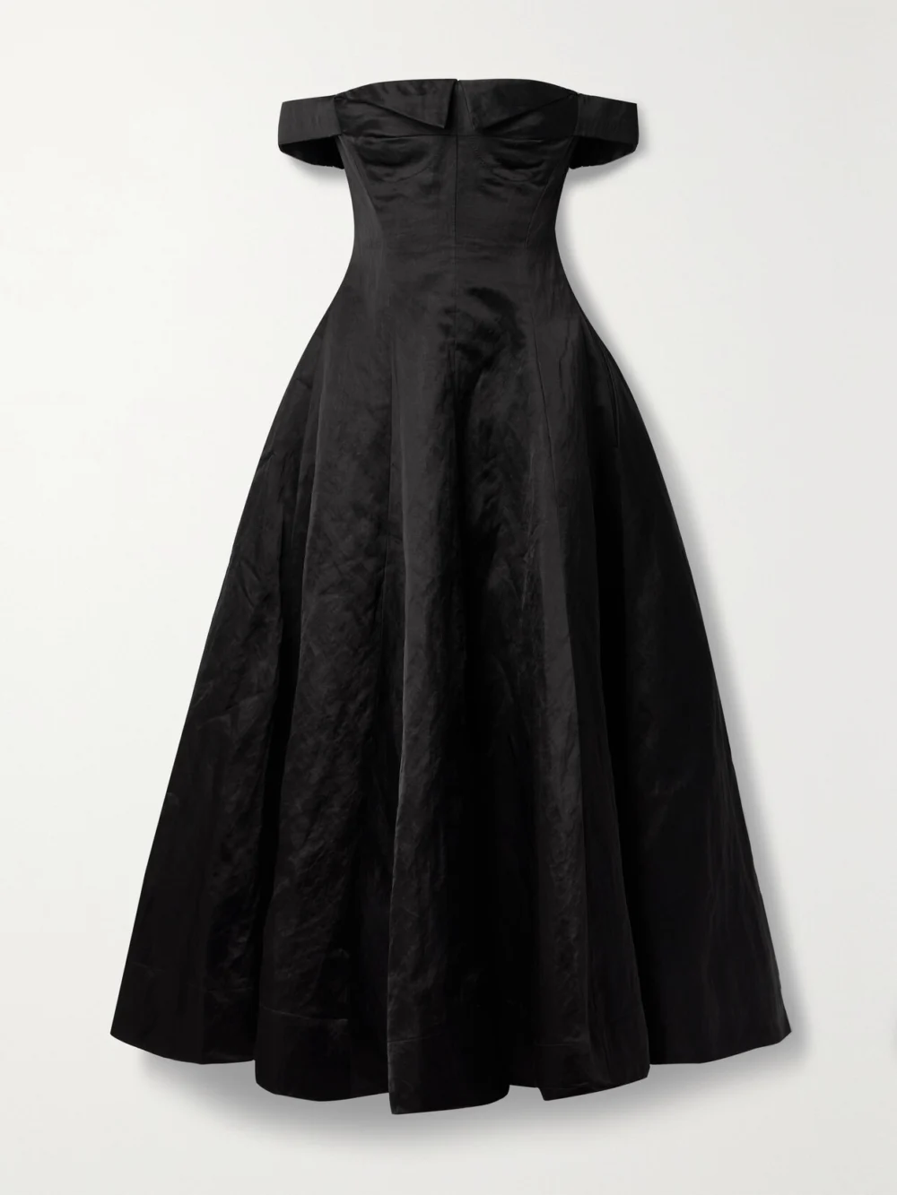 Jason Wu Collection Off-the-shoulder Crinkled-sateen Gown in black