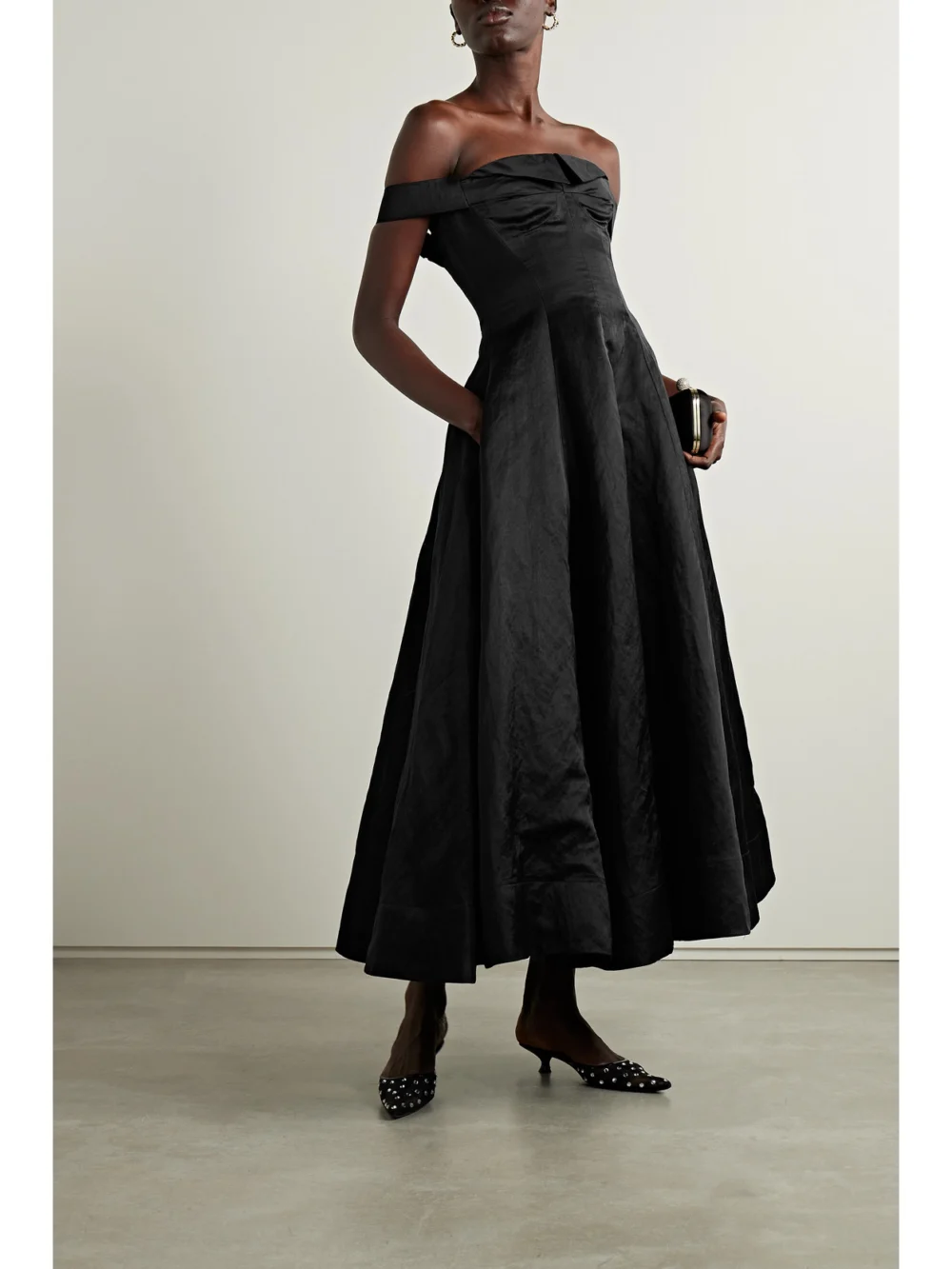 Jason Wu Collection Off-the-shoulder Crinkled-sateen Gown, worn by a model