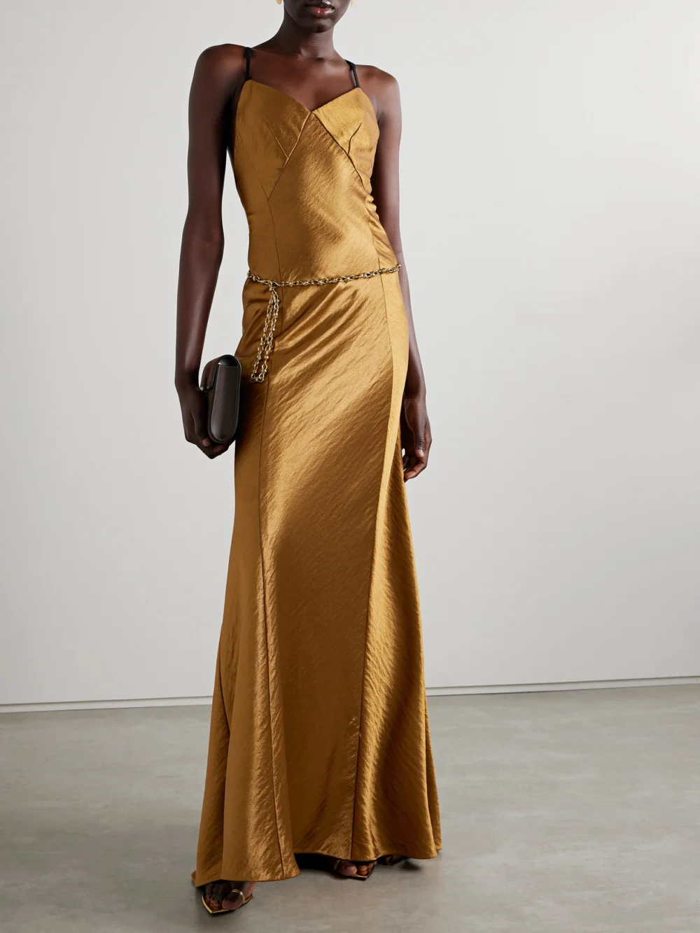 Jason Wu Collection Paneled Hammered-satin Gown, worn by a model
