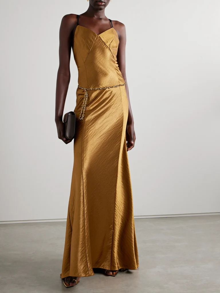 Jason Wu Collection Paneled Hammered-satin Gown