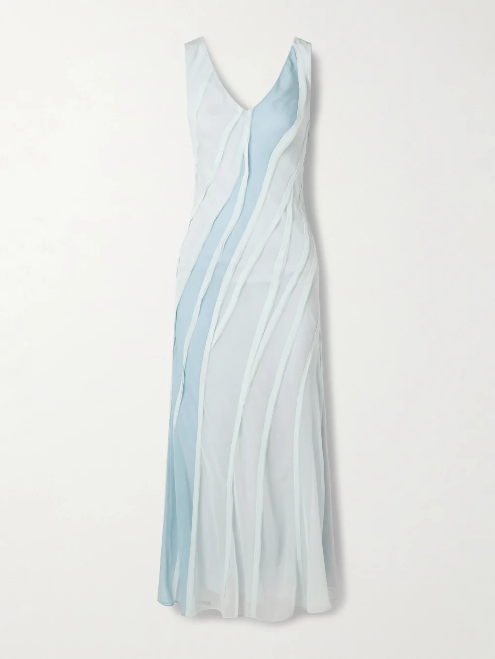 Jason Wu Collection Paneled Silk-chiffon Maxi Dress in light blue